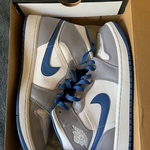 Nike Blue and Gray air jordan 1